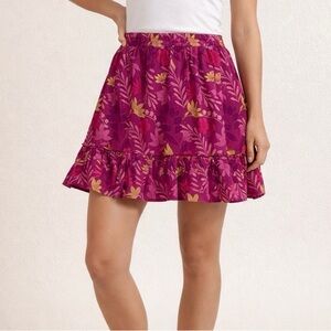 RACHEL Rachel Roy Magenta Floral Ruffle Mini Skirt